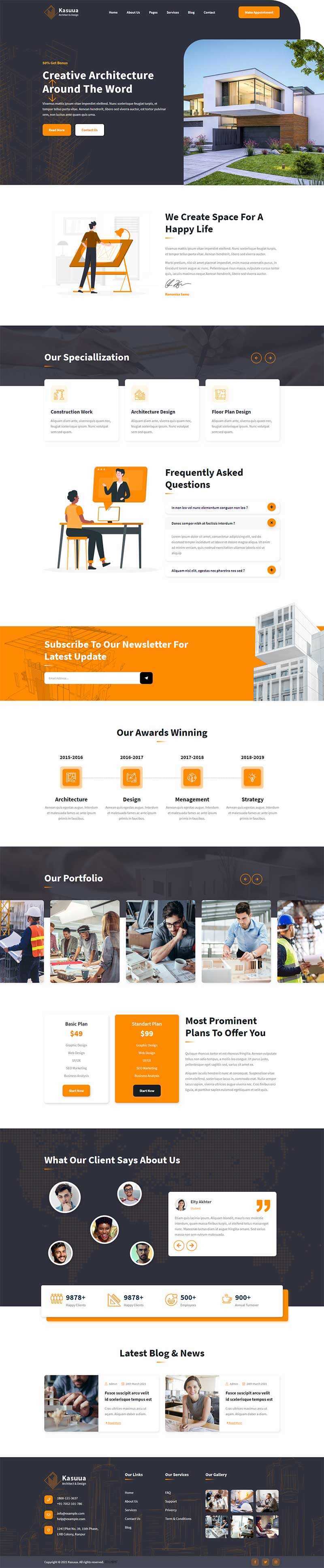 bootstrap建筑设计公司官网HTML模板 - 项目资源网